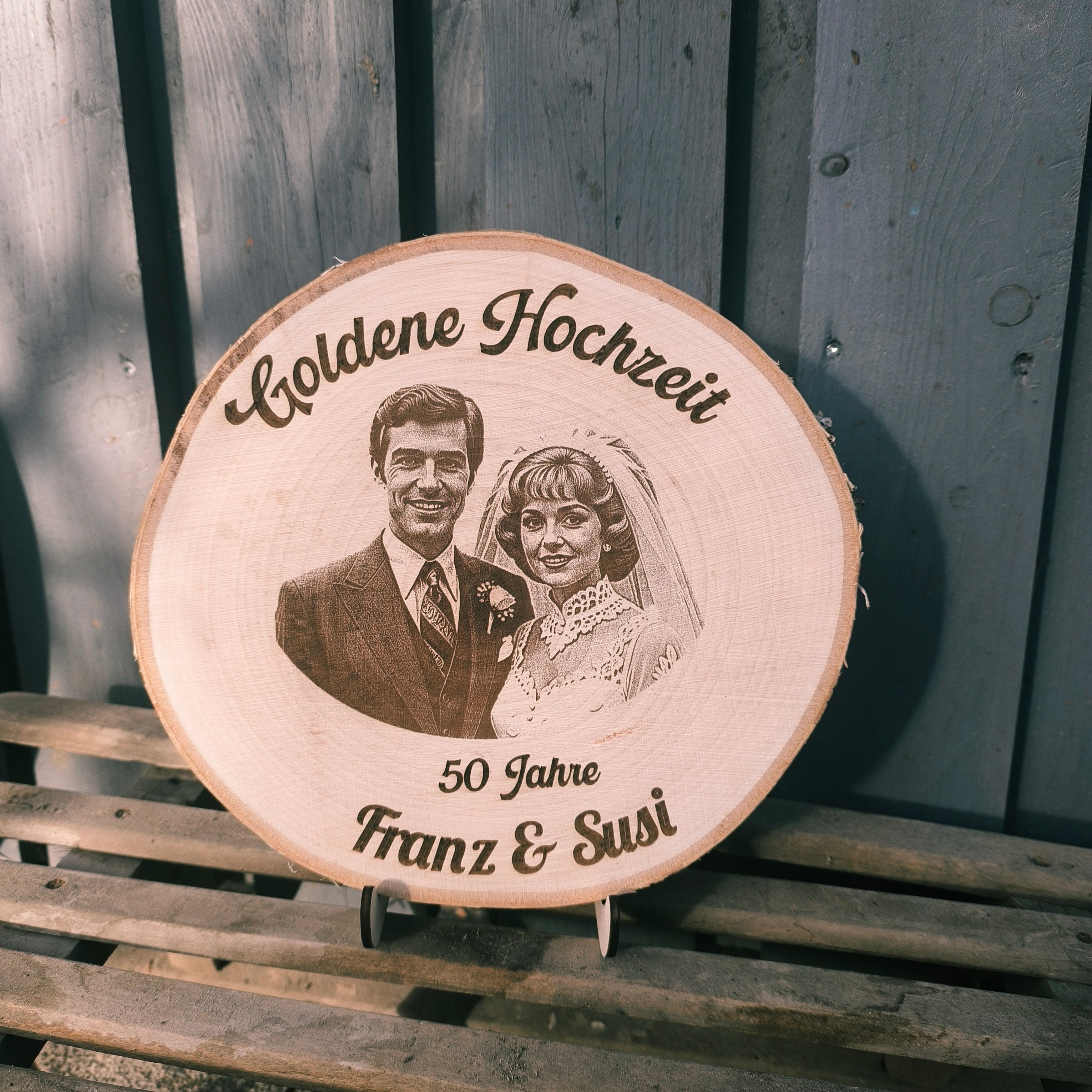 Geschenk Goldene Hochzeit, Foto auf Holz, Geschenk Silber Hochzeit