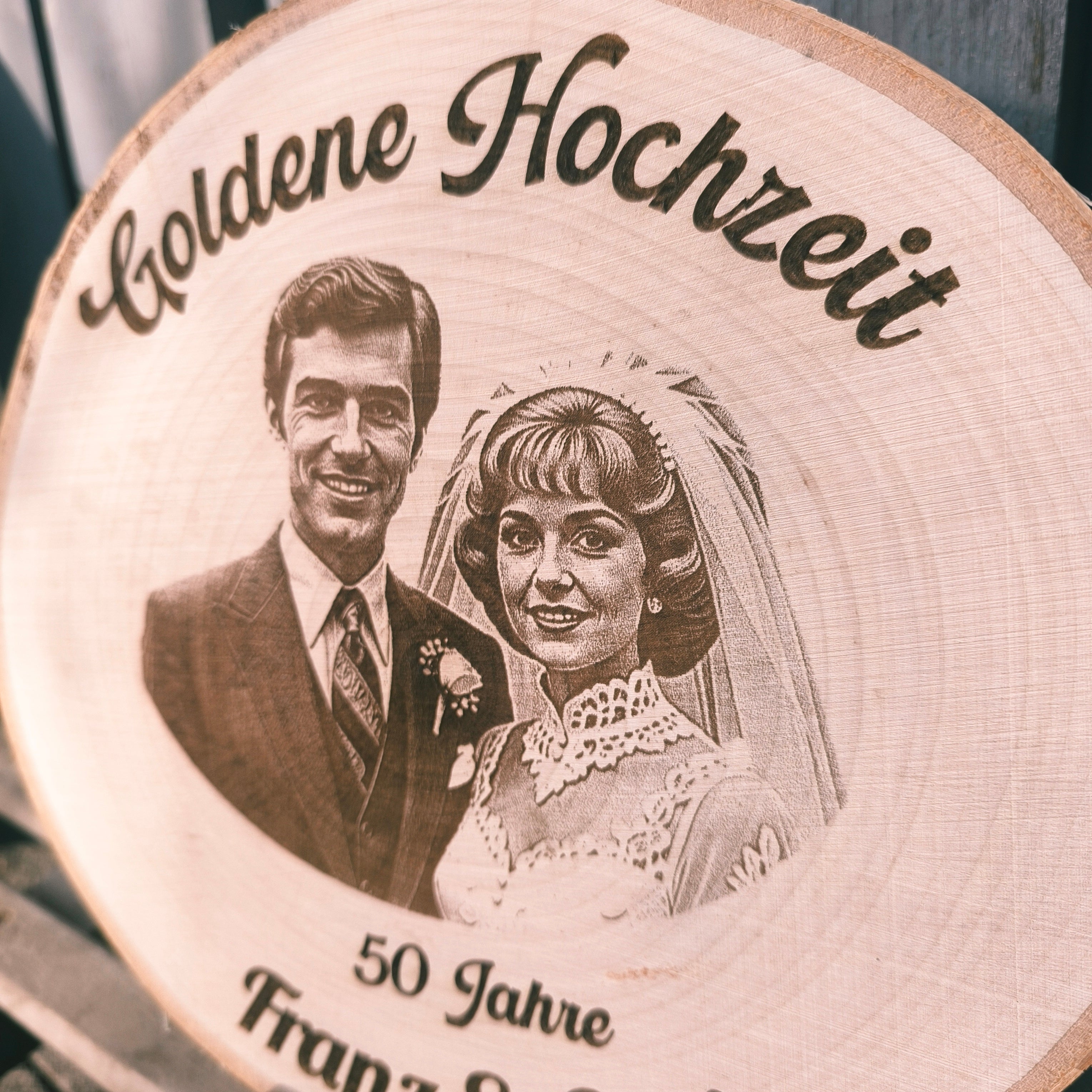 Geschenk Goldene Hochzeit, Foto auf Holz, Geschenk Silber Hochzeit