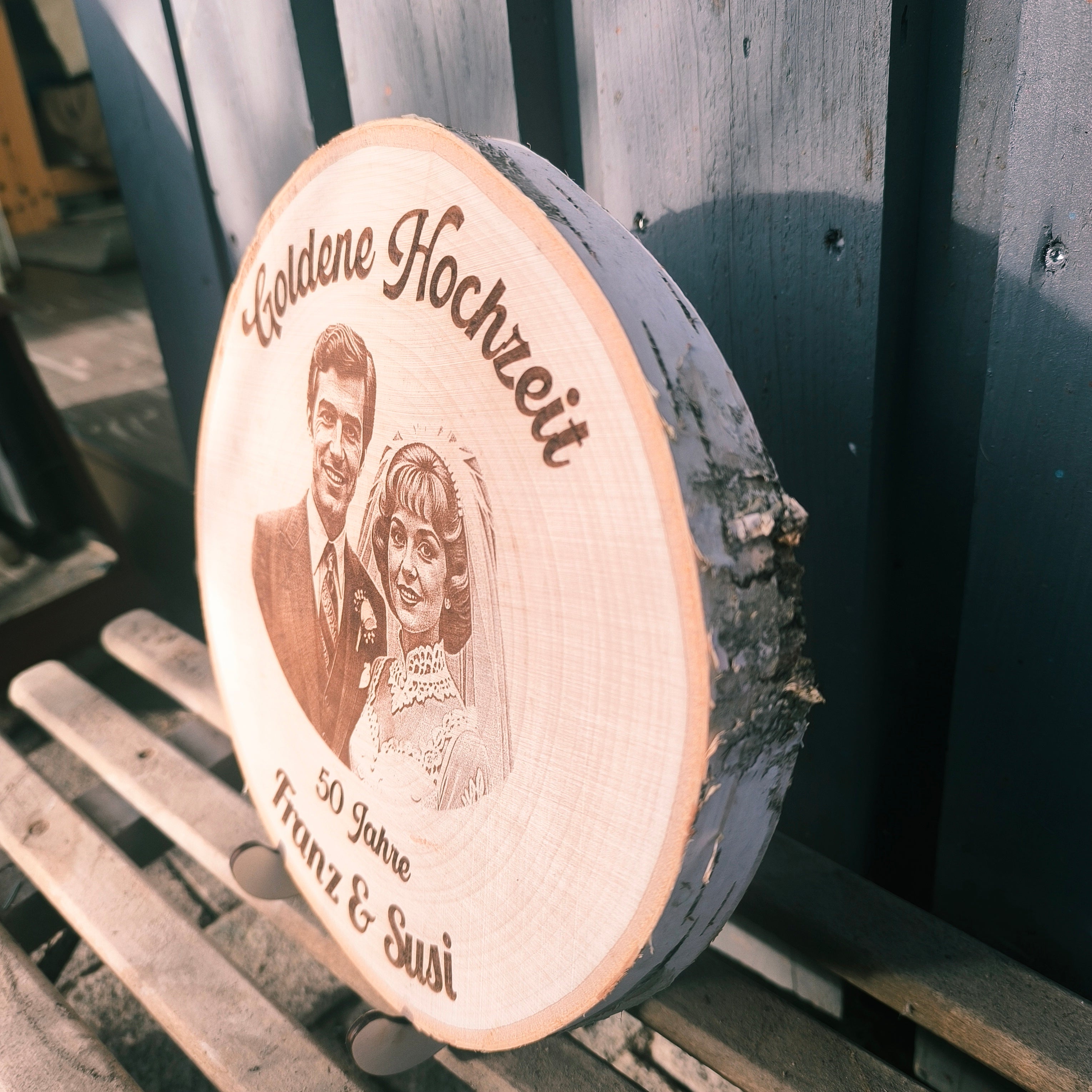 Geschenk Goldene Hochzeit, Foto auf Holz, Geschenk Silber Hochzeit