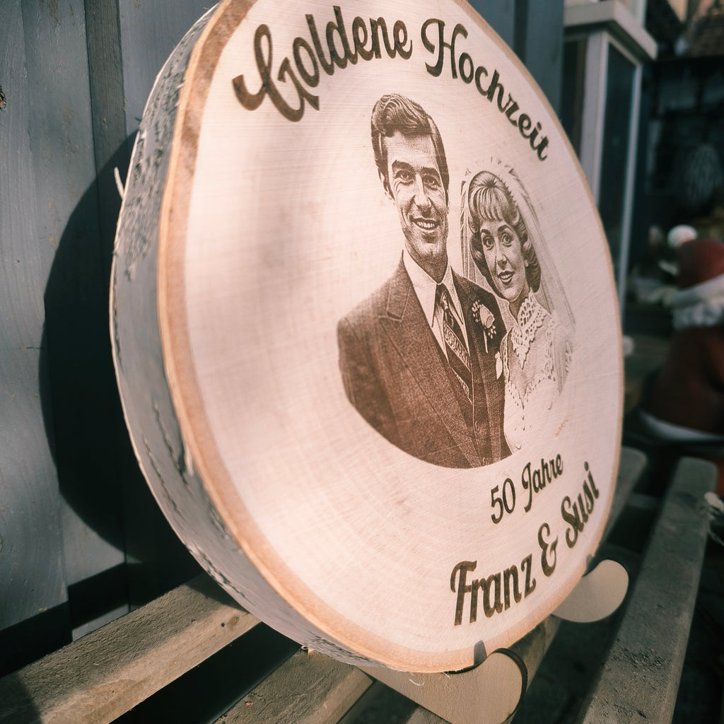 Geschenk Goldene Hochzeit, Foto auf Holz, Geschenk Silber Hochzeit