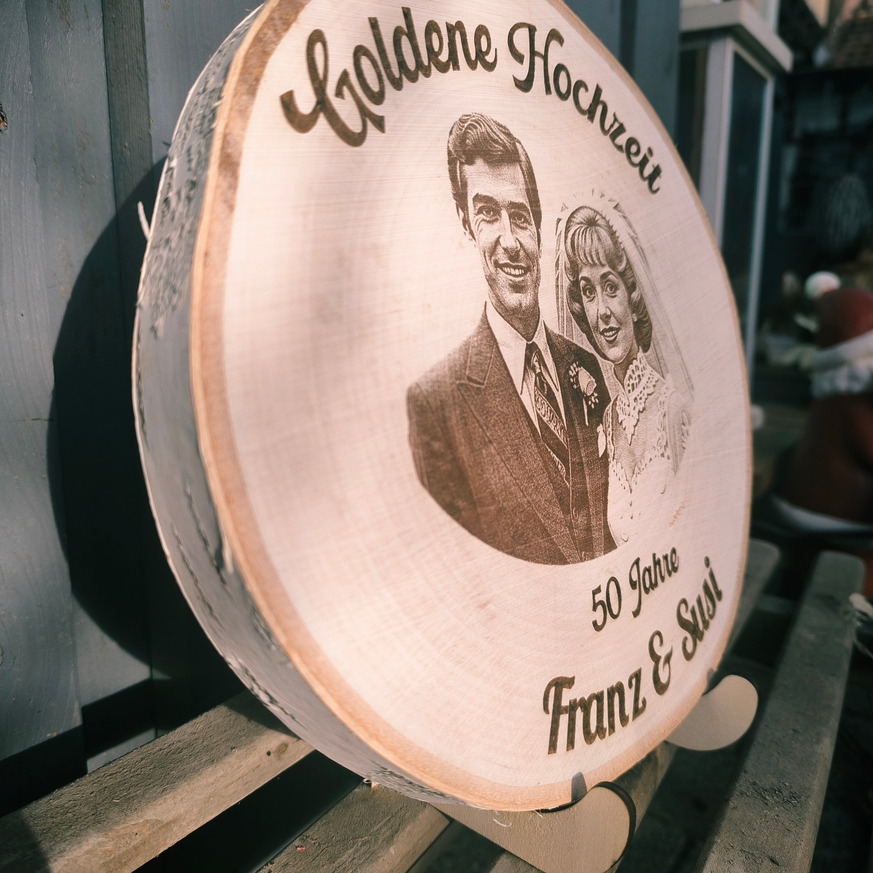 Geschenk Goldene Hochzeit, Foto auf Holz, Geschenk Silber Hochzeit