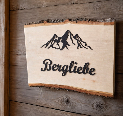 Berge Wanddeko Holz - Chalet Decor - Wanderlust - Wandbild Bergliebe