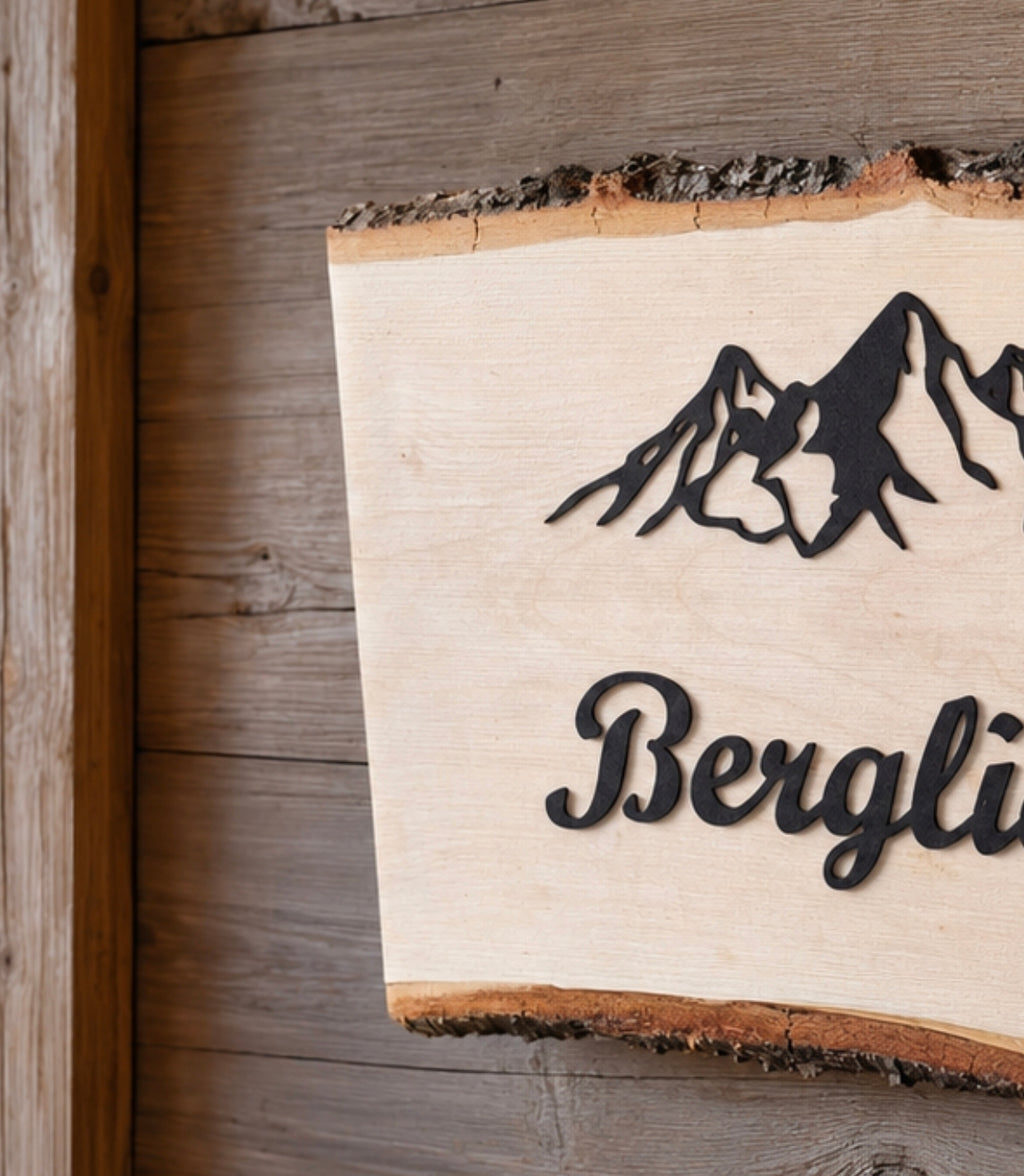 Berge Wanddeko Holz - Chalet Decor - Wanderlust - Wandbild Bergliebe