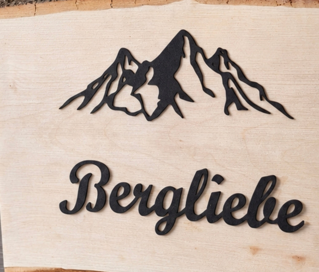 Berge Wanddeko Holz - Chalet Decor - Wanderlust - Wandbild Bergliebe