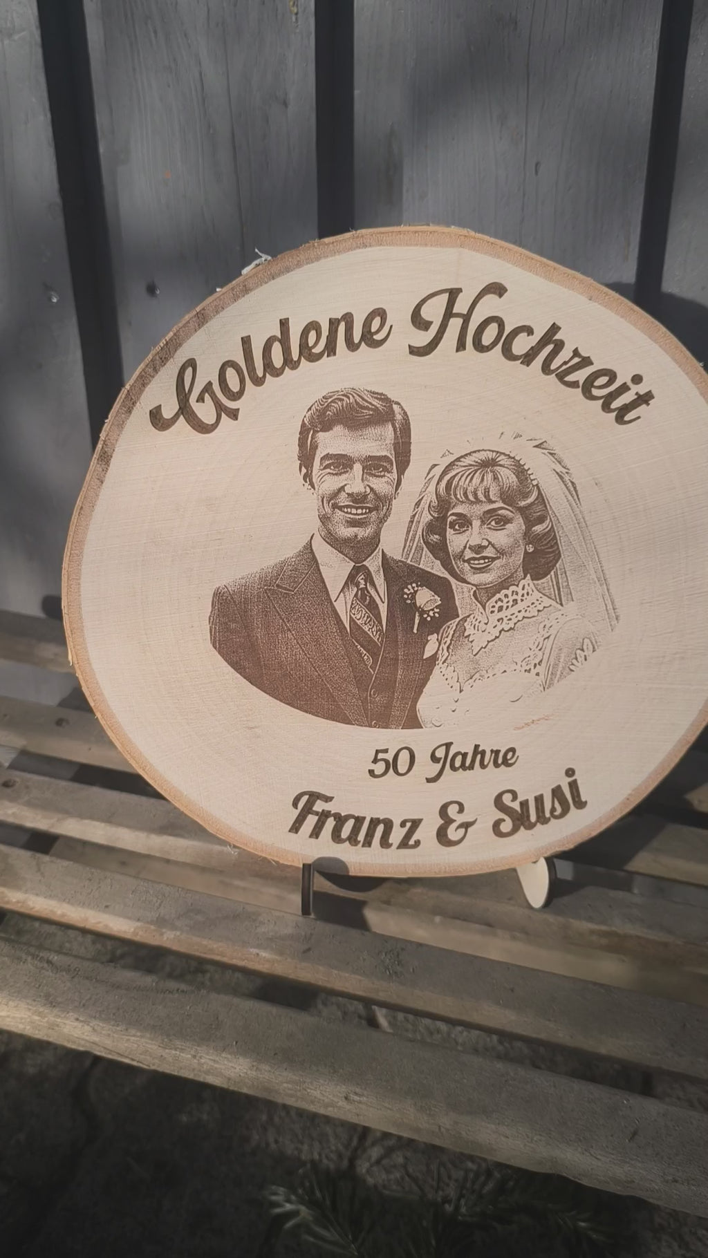 Geschenk Goldene Hochzeit, Foto auf Holz, Geschenk Silber Hochzeit